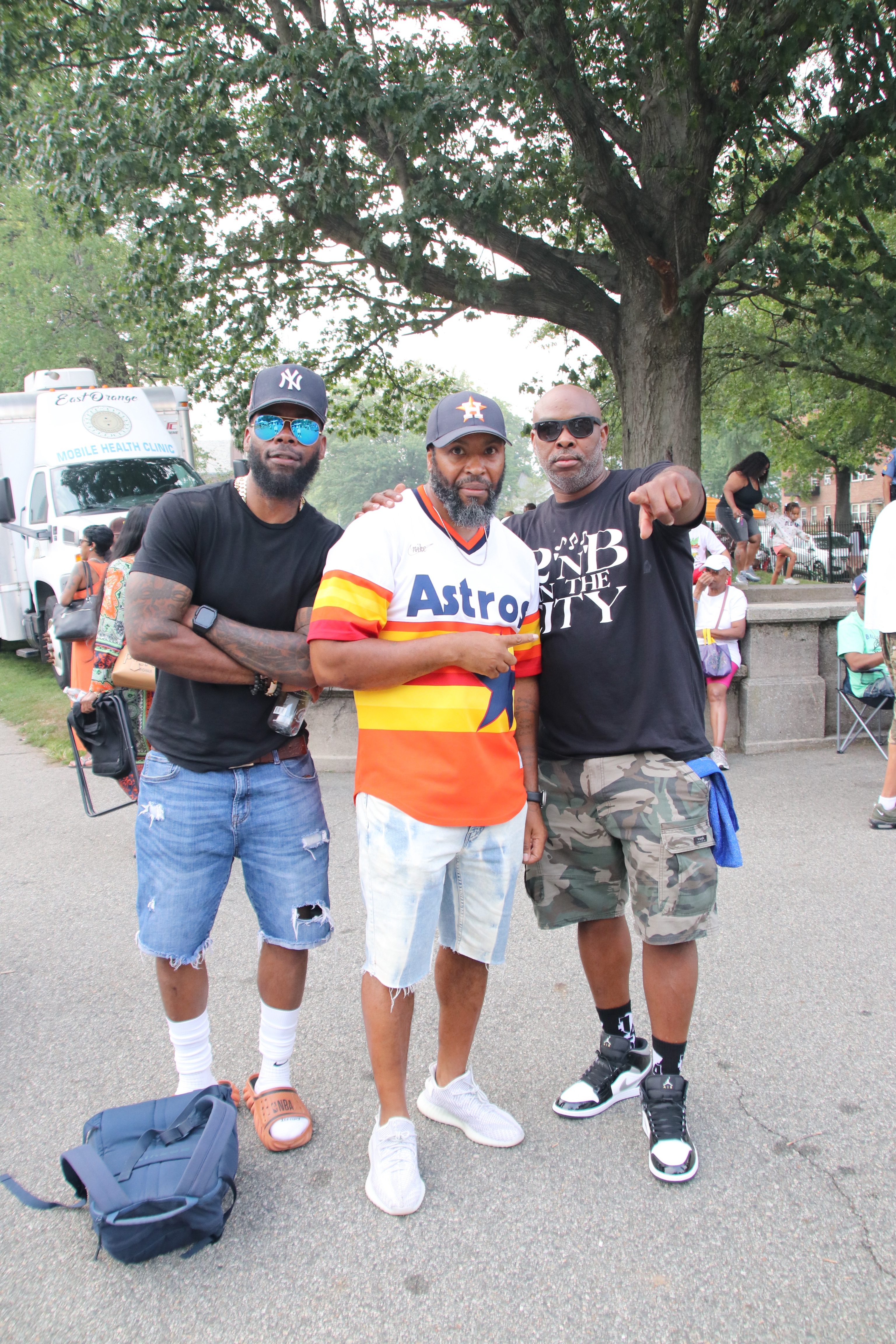 Samuel Breaker and friends at an outdoor community event