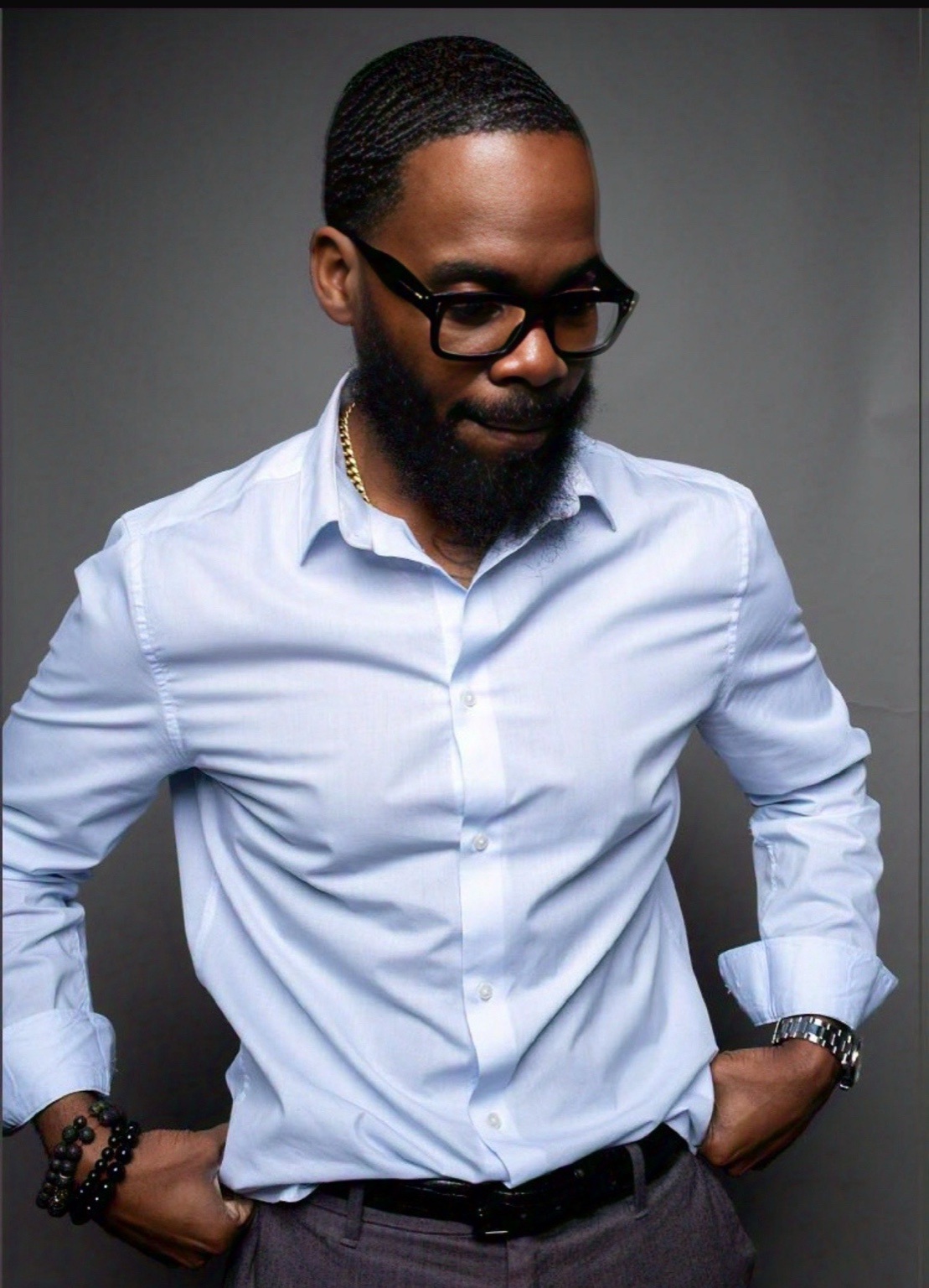 Samuel Breaker looking down in thought